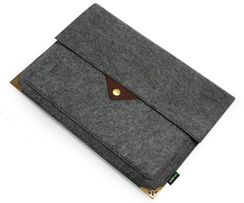 Lavievert Gray Felt Sleeve Front Pocket
