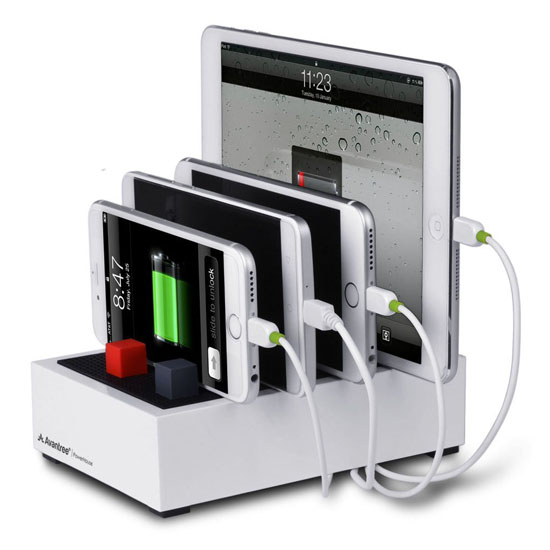 Avantree Fast Multiple Devices Charging Station 4 Port White