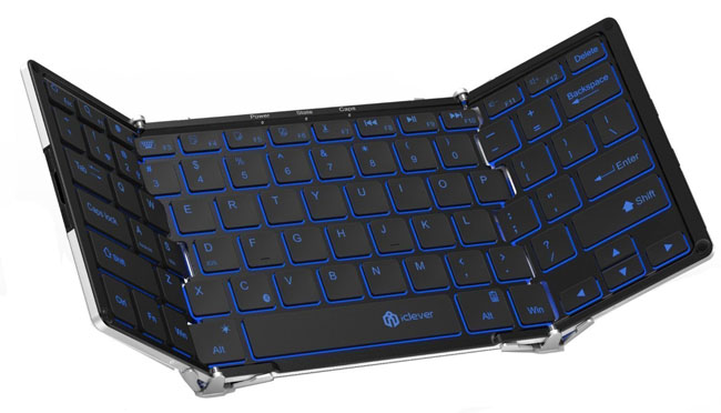 iClever Blue Backlit Foldable Keyboard on Amazon iClever Blue Backlit