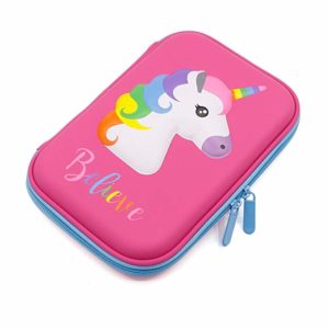 Cute Unicorn Embossed Hardtop Pencil Case