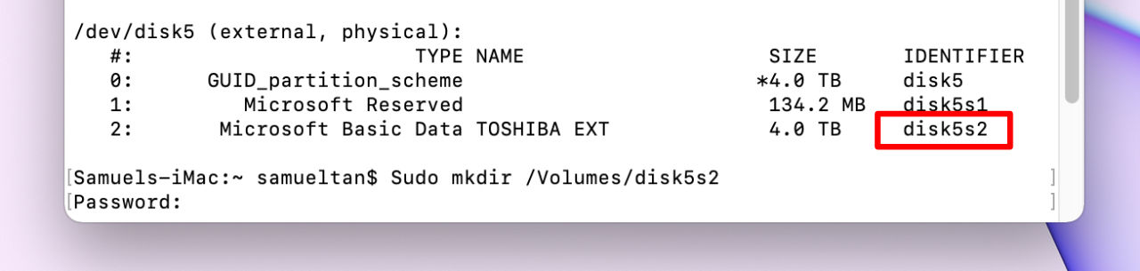 Diskutil list and mkdir commands  Diskutil list and mkdir commands