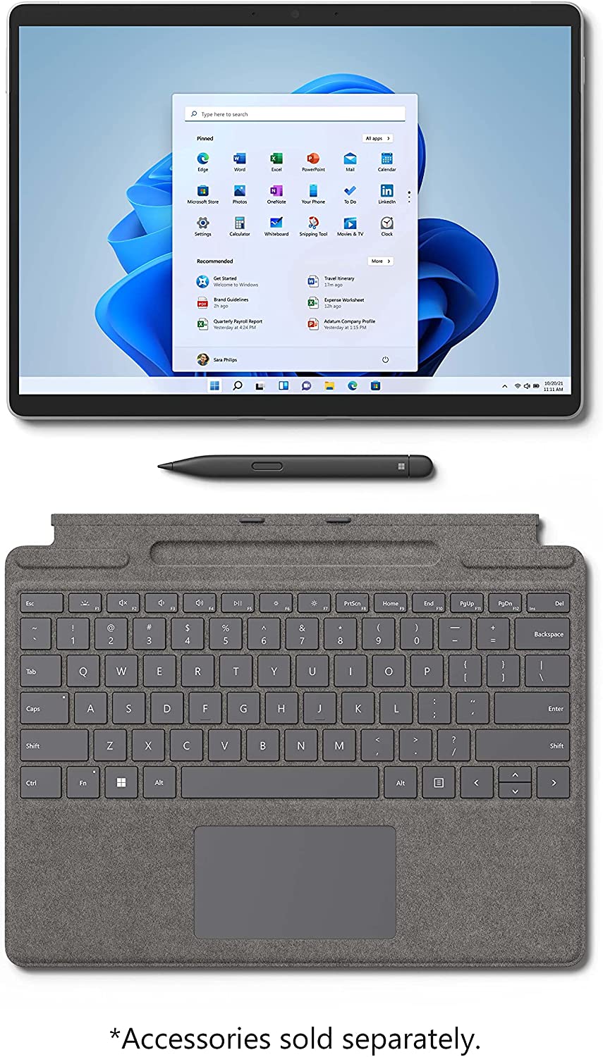 Microsoft Surface Pro 8 with optional Surface Pen and Type Cover