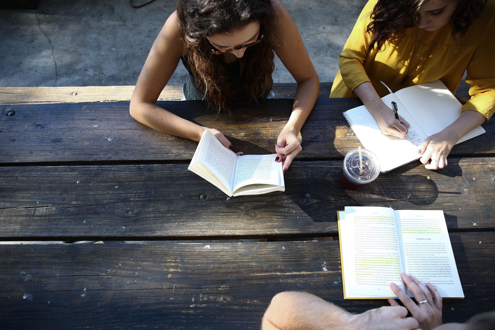 reading books taking notes