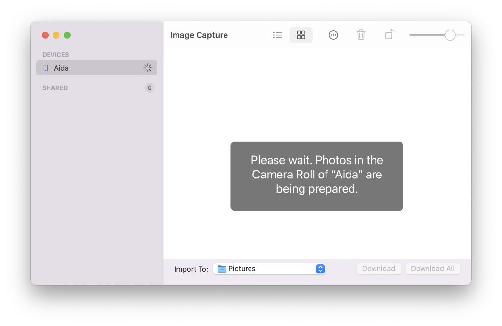 Image Capture Loading Images