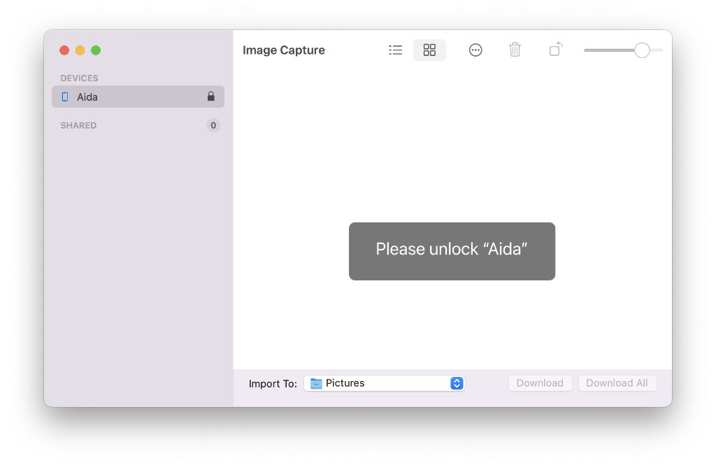 Image Capture unlock device