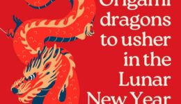 Dragon graphics with the words Origami dragons to usher in the Lunar New Year