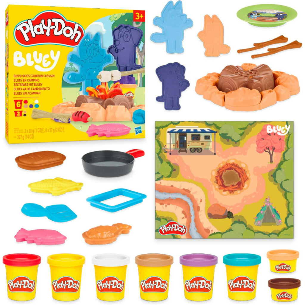 Play-Doh Bluey Goes Camping Playset with Campfire Themed Tools