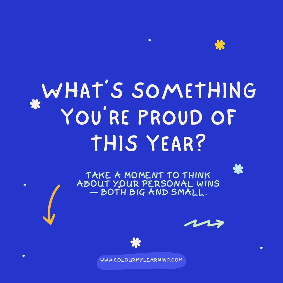 Text: What's something you're proud of this year?